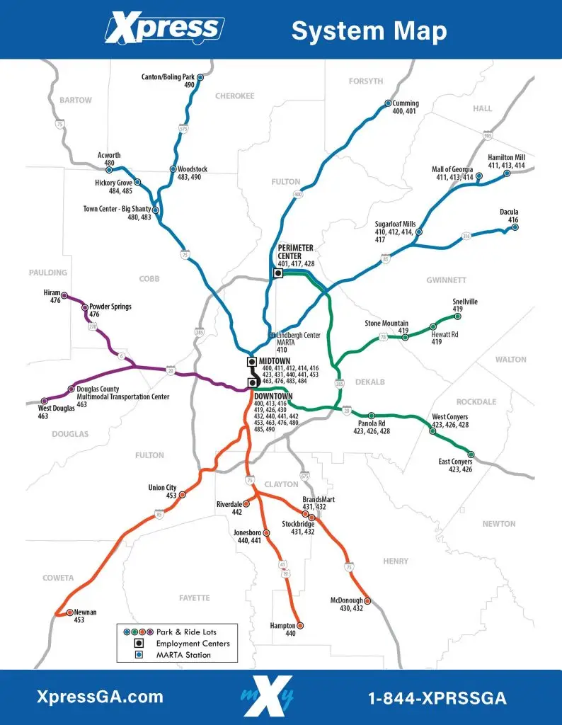 Xpress System Map April 1st 2021