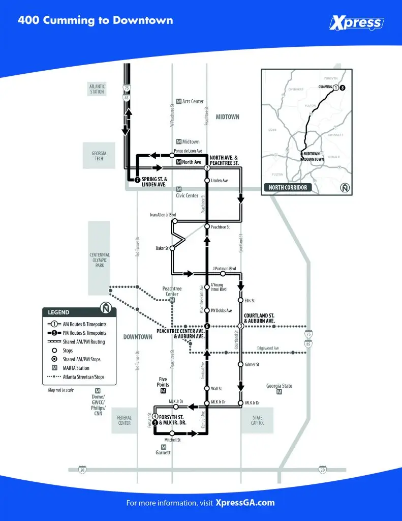 Map of Route 400