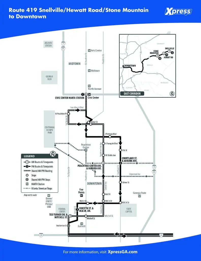 Map of Route 419