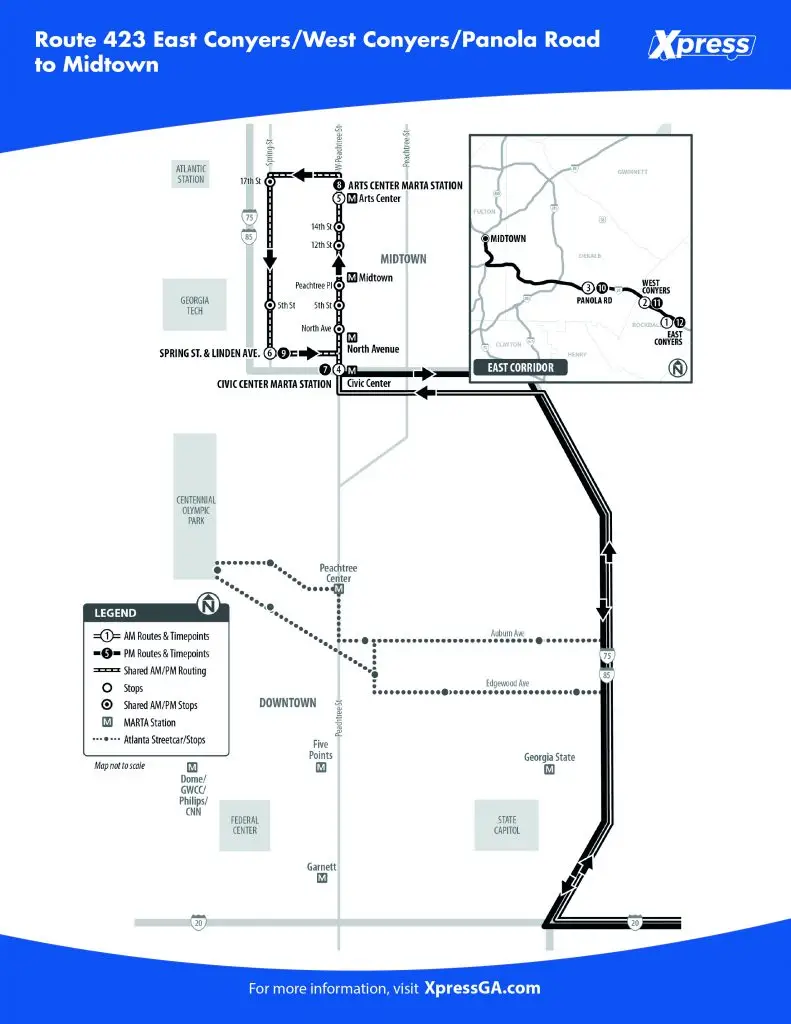 Map of Route 423