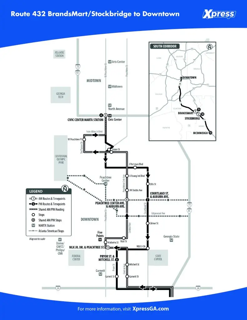 Map of route 432