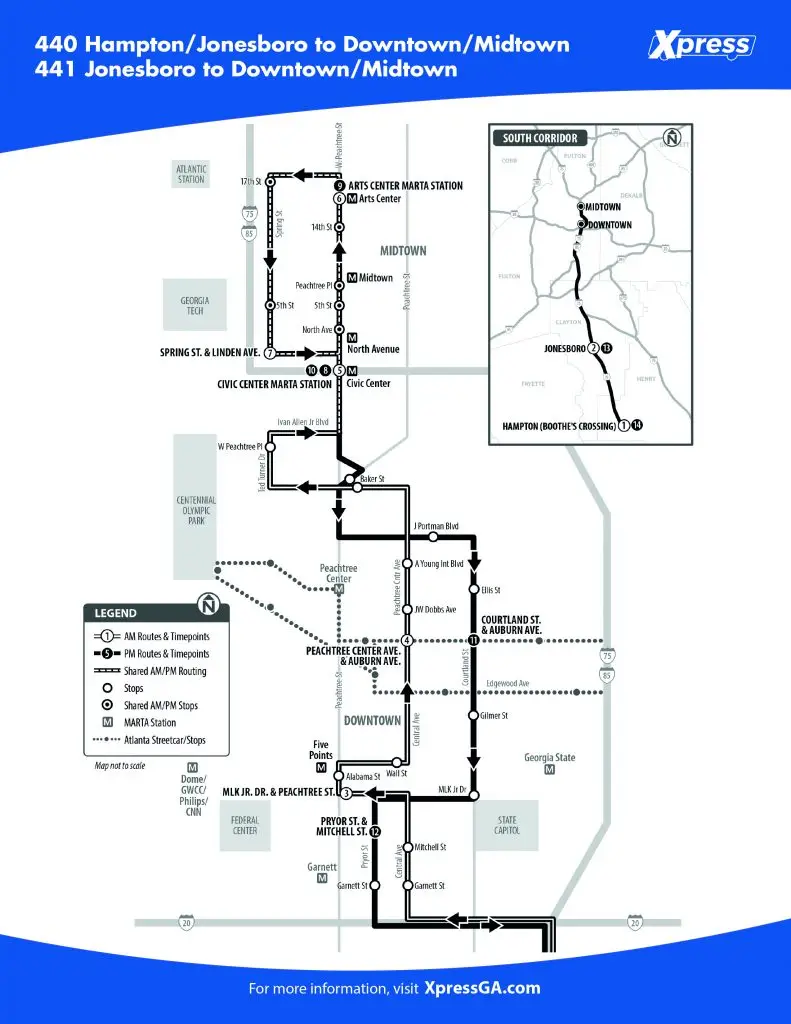 Map of Route 440 and 441