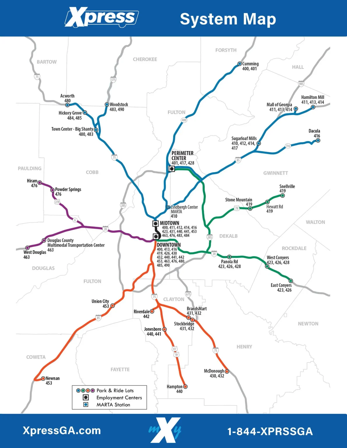 Xpress System Map as of September 25th, 2024