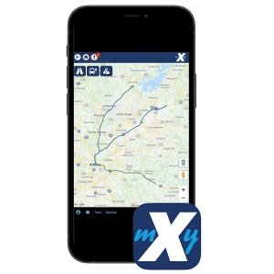 Image of iphone with app myxpress on the screen