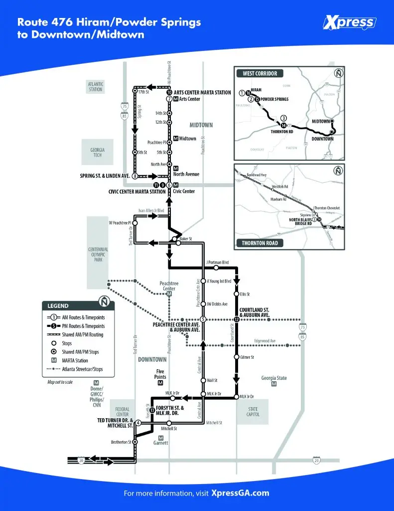 Map of route 476