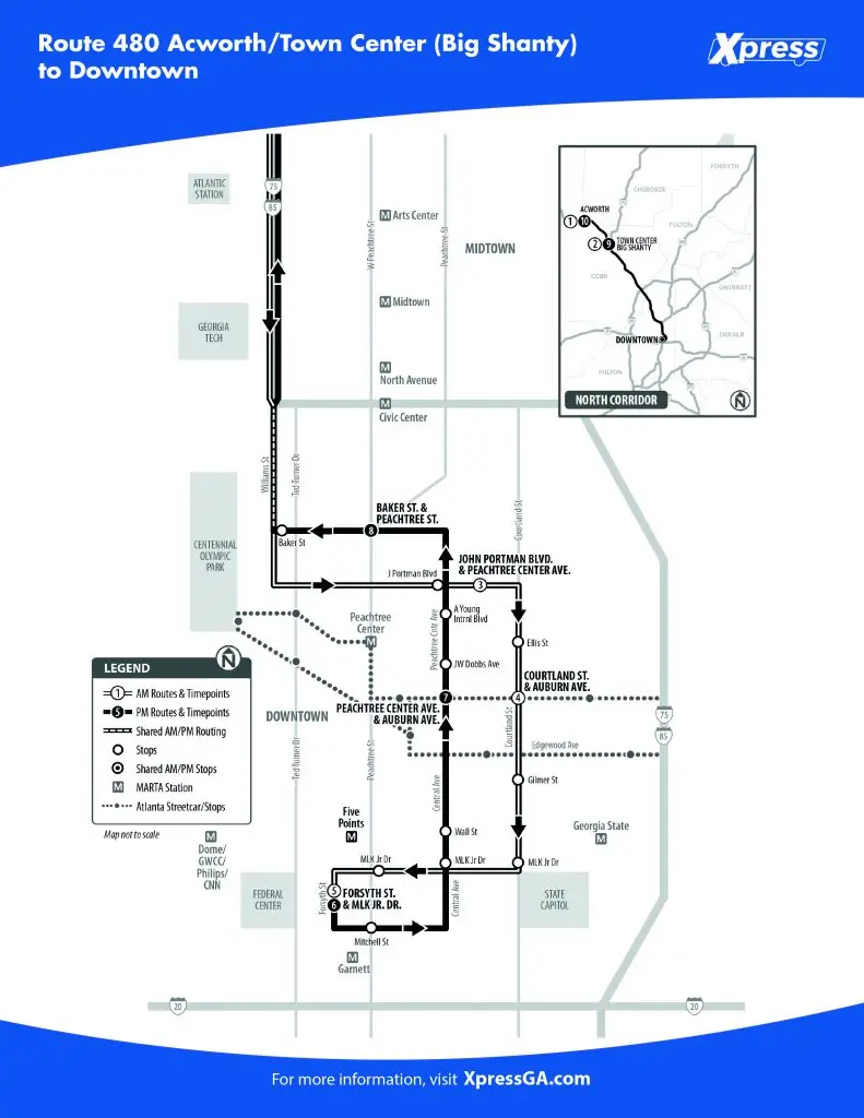 Map of route 480